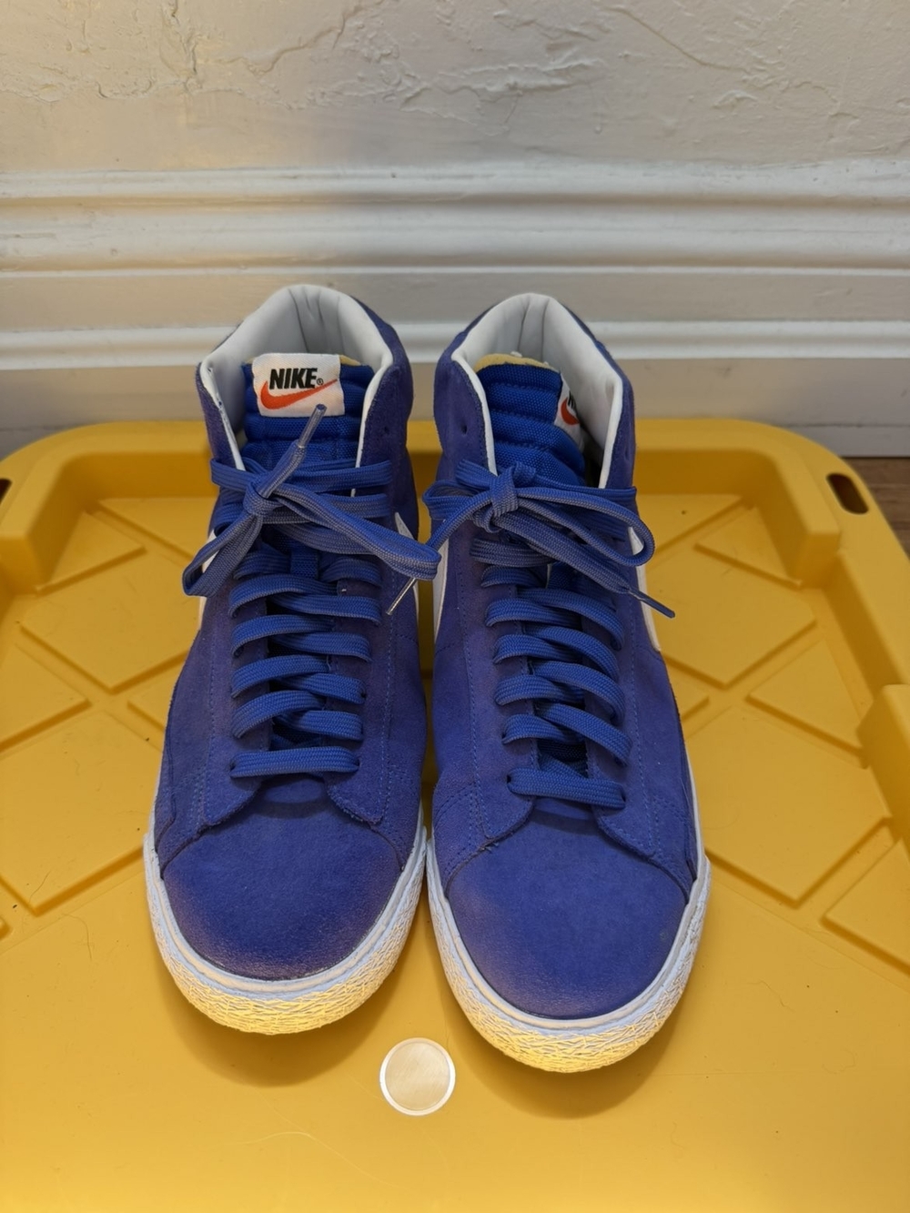 Nike Men's Royal Blue Suede Blazers High-Top Sneakers